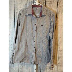 Cinch Women’s Western Shirt XXL 2XL Button Up Pinstripe Cowgirl